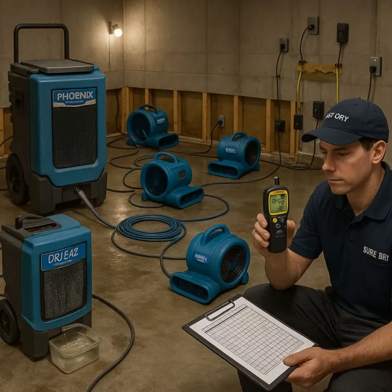 Structural Drying and Dehumidification process in Clay County, FL